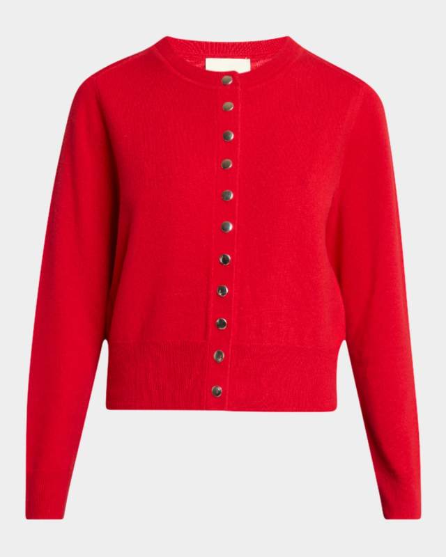 Idesia Wool-Cashmere Crewneck Cardigan